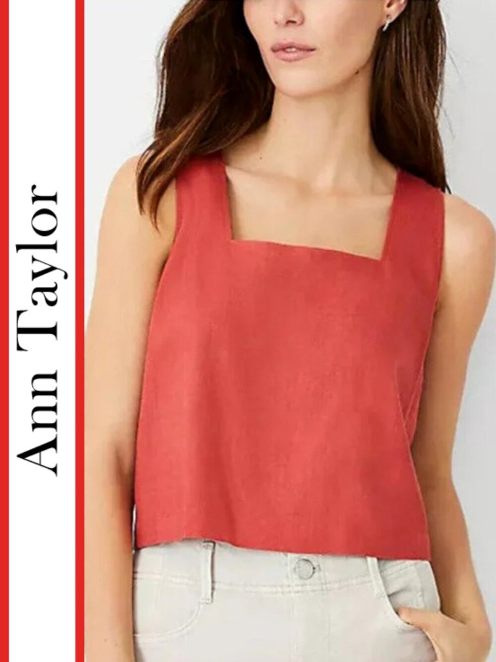 Ann Taylor | Square Neck Cropped Blouse